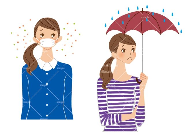 家電メーカー様　製品紹介イラスト　雨・花粉