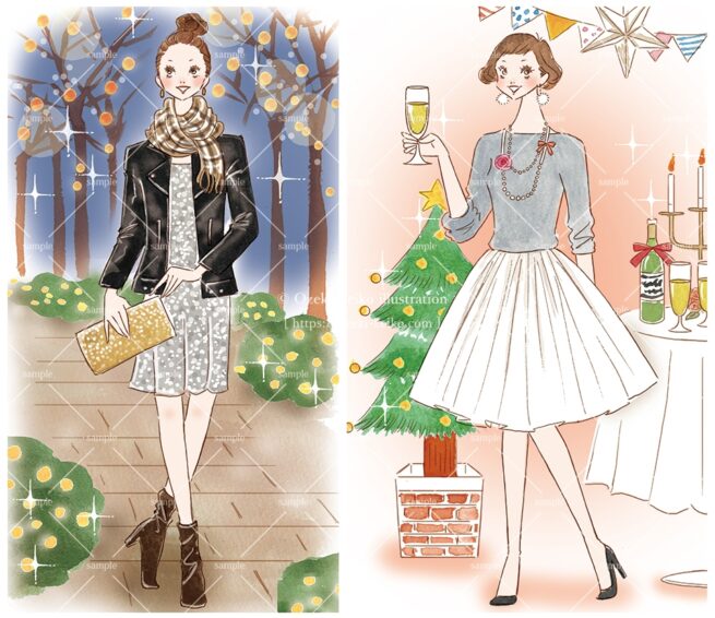 産経新聞の連載コラム『半歩踏み出すおしゃれ講座』vol.29「晴れの日も力みすぎず」の挿絵