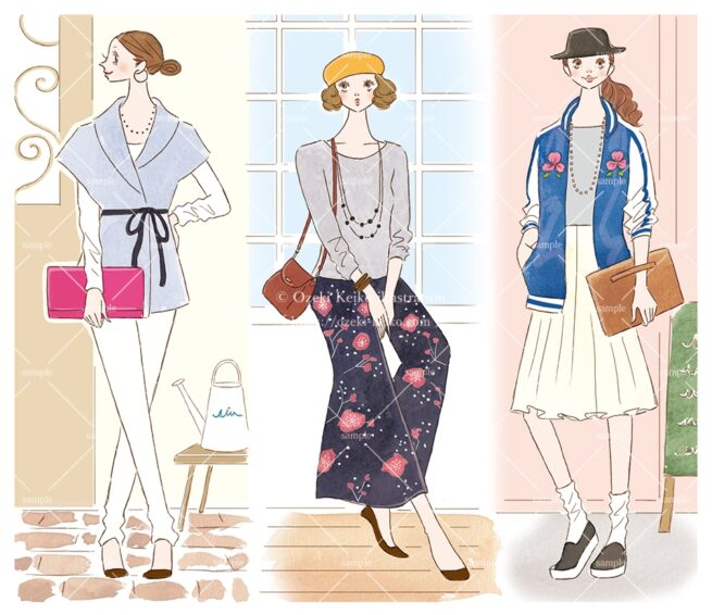 産経新聞の連載コラム『半歩踏み出すおしゃれ講座』vol.31「程よくジャポニズム」の挿絵