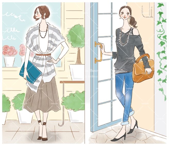 産経新聞の連載コラム『半歩踏み出すおしゃれ講座』vol.34「ドラマチックな非対称」の挿絵