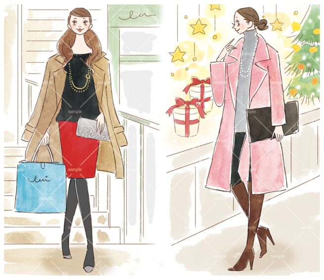産経新聞の連載コラム『半歩踏み出すおしゃれ講座』vol.41「着姿にうるおい～女色～」の挿絵