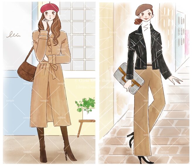 産経新聞の連載コラム『半歩踏み出すおしゃれ講座』vol.42「軽やかベレー帽七変化」の挿絵