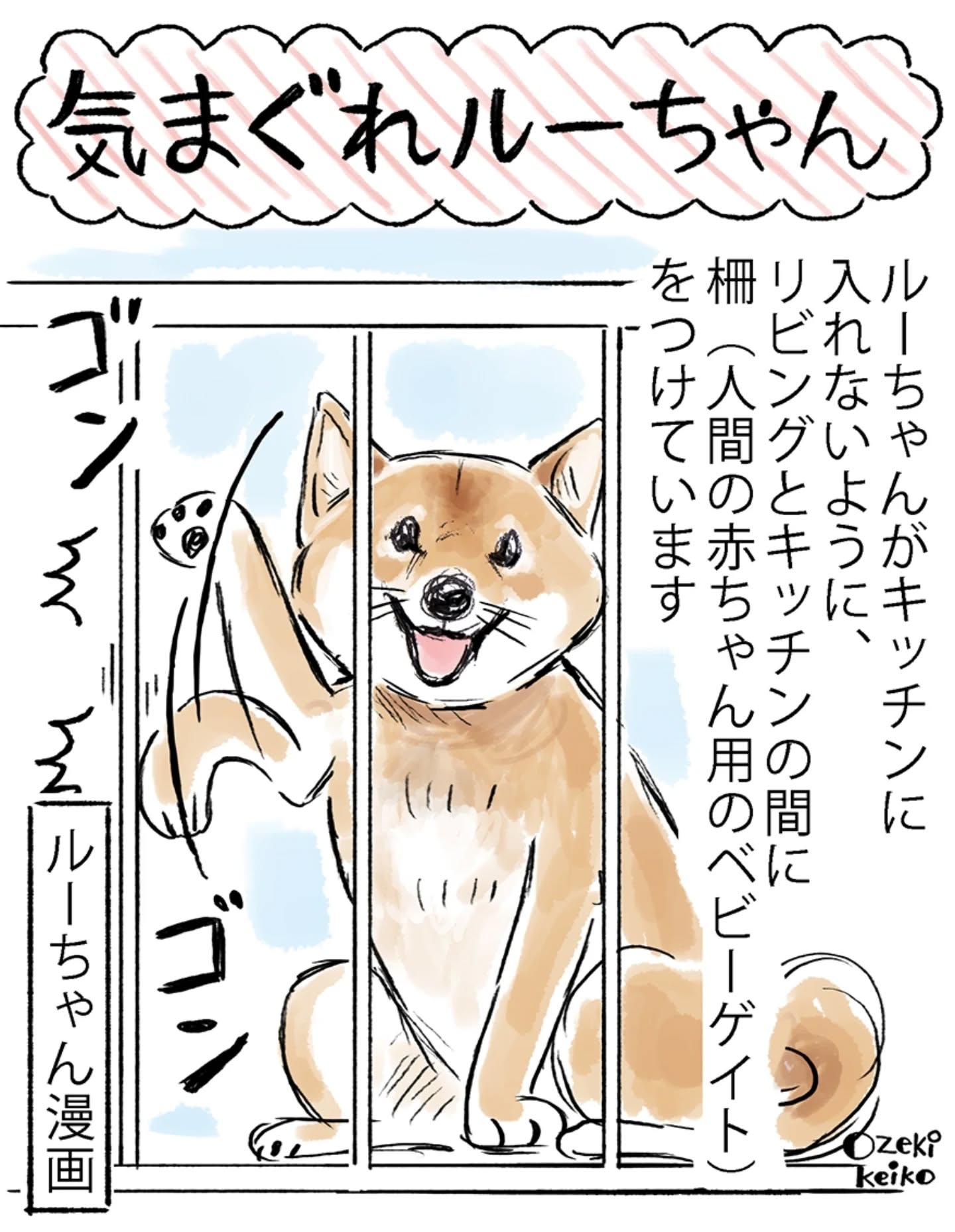 久しぶりのルーちゃん漫画🐶🐾

来てほしかったんちゃうの？😂

#illustration #柴犬 #shibainu #柴犬のいる暮らし #イラスト日記 #漫画日記#ルーちゃん漫画