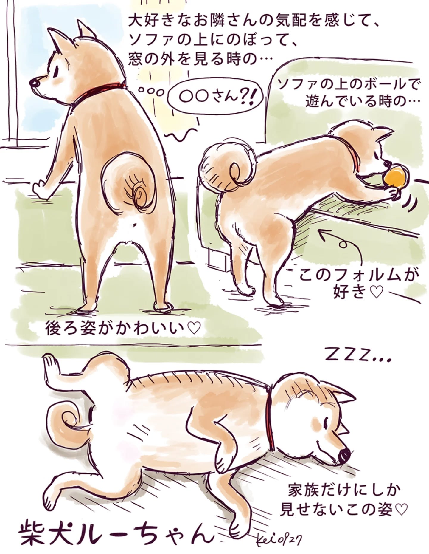 飼い主が、かわいい〜♡と思うルーちゃんの仕草😚

#illustration #柴犬 #shibainu #犬イラスト #犬のいる暮らし #柴犬3歳