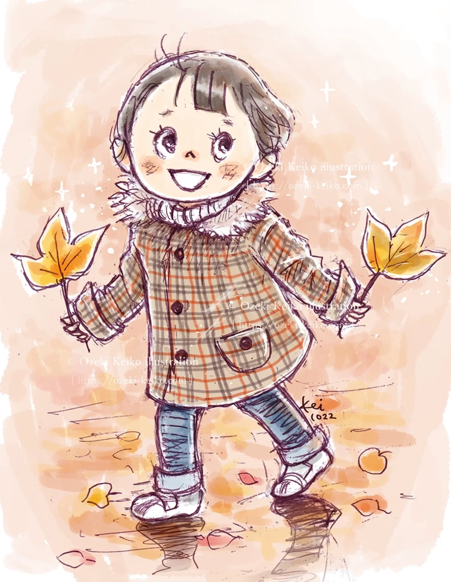 Children in autumn.🍂🍂🍂

#illustration #イラストレーター#子供イラスト#男の子イラスト#skech #autumnleaves #秋 #秋イラスト#小関恵子 #ozekikeiko