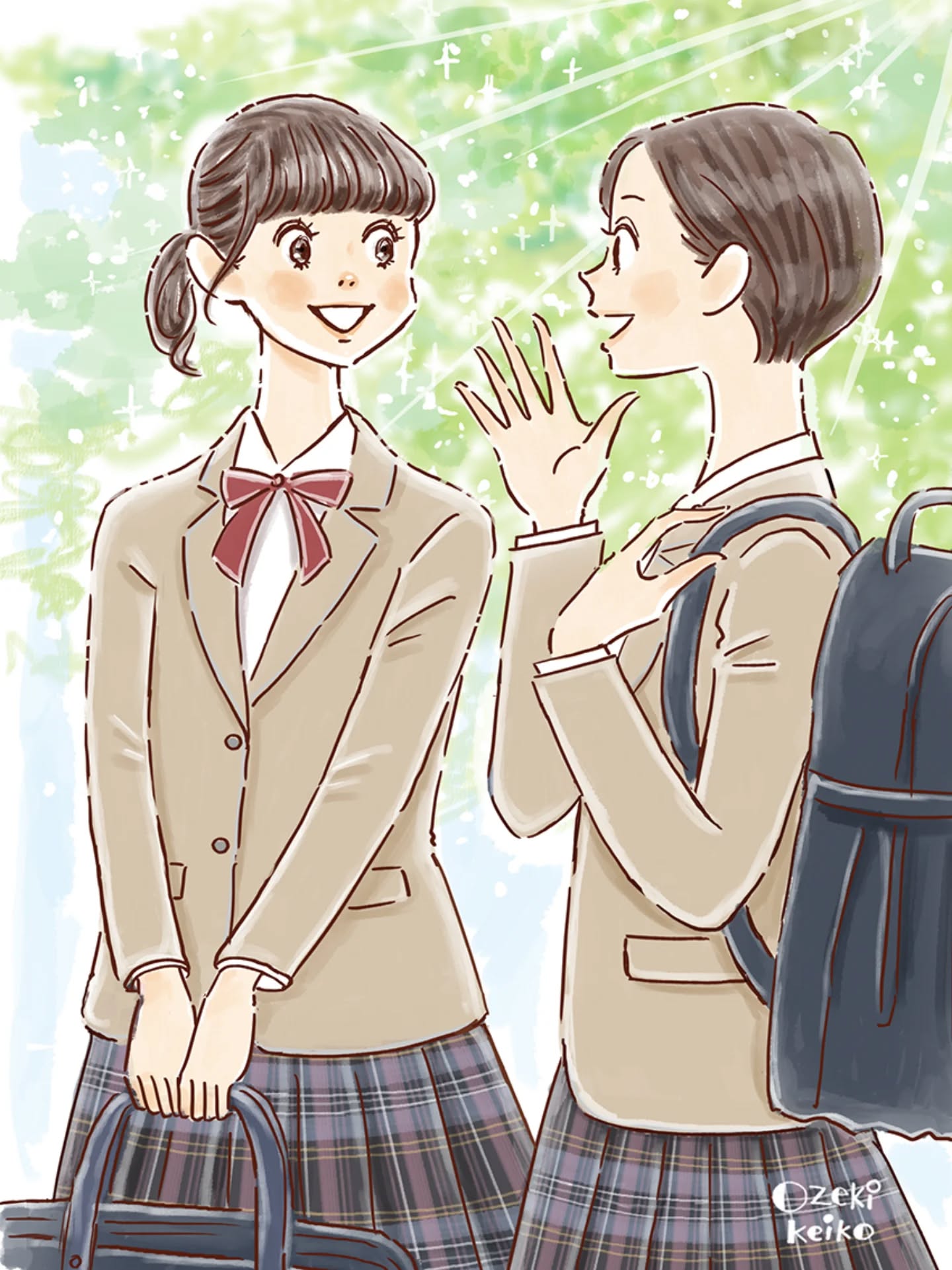 コンペ用に描いたけどボツになったので、少しアレンジして描き直しました。

それぞれにいろんな思いを抱えながらも、
眩しい若葉の季節がやって来ました🌿🍃🍀

#illustration #イラスト#若葉の季節 #新学期