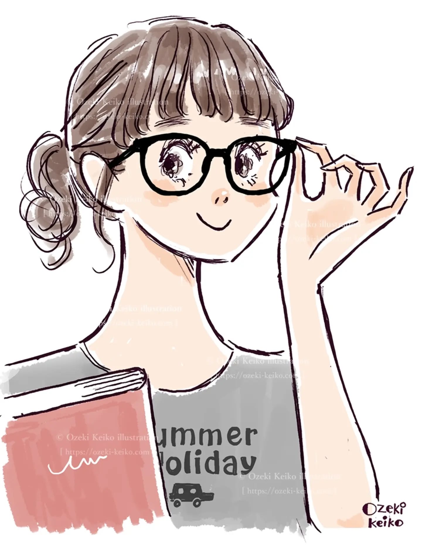 四角いメガネの女の子👧👓️

#illustrator
#イラスト
#女の子イラスト
#女性イラスト