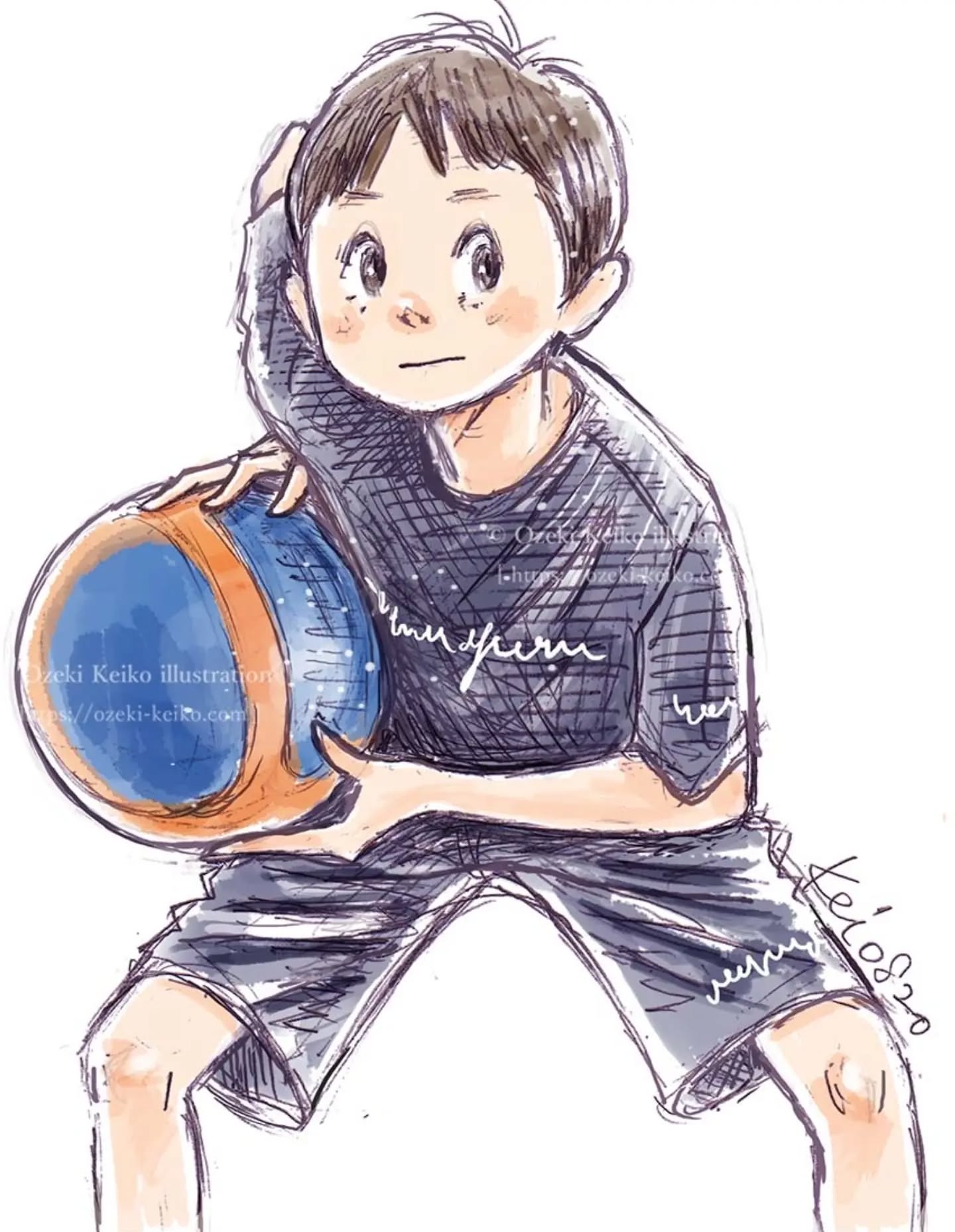 いつかのバスケ少年🏀✨
かっこよかったな〜✨

#illustrator
#男の子イラスト
#バスケットボール
#ミニバス