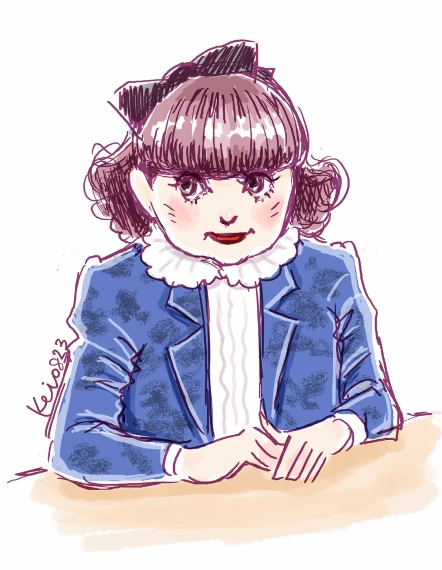 今日も徹子さん😂
YouTube流しながらお仕事してたので⋯
気がついたら手が勝手にスケッチしてた（笑）
_φ(･_･_φ(･_･
こんなに描きたくなる人ってなかなかいないと思う。

コンサートの楽屋での徹子さん。
サンドウィッチが来るのが遅くて、
駄々こねる姿が可愛かった〜♡

#illustration 
#黒柳徹子 さん