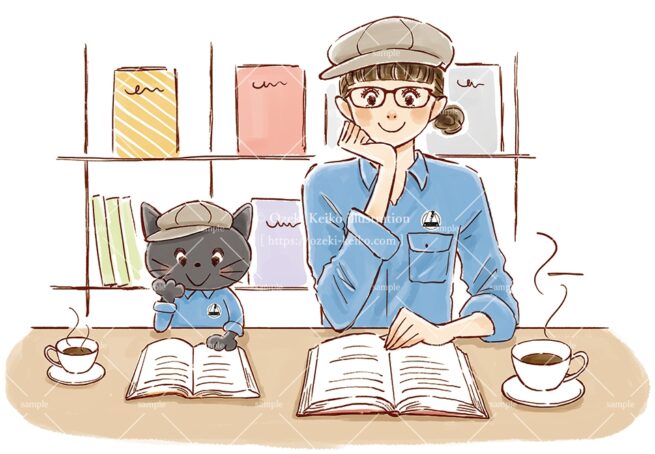 カフェの店員さんイラスト