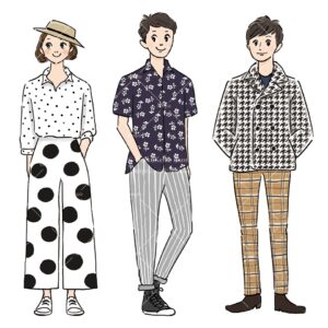 『自分らしくコーディネート　はじめてのファッション②自分に似合う色はなに？』のイラスト