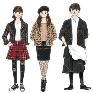 『自分らしくコーディネート　はじめてのファッション』のイラスト