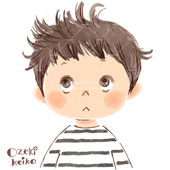 すごい寝ぐせの男の子イラスト