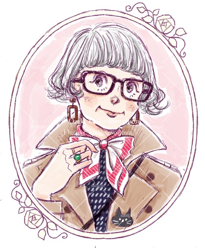 スカーフを着けるお洒落なシニア女性