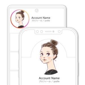 SNSアイコン・プロフィール用 お団子ヘアのクール目な女性イラスト