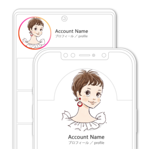 SNSアイコン・プロフィール用 遊び心のあるショートヘアの女性イラスト