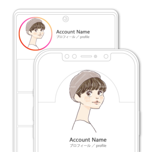 SNSアイコン・プロフィール用 ふわふわベレー帽、アンニュイな女性イラスト