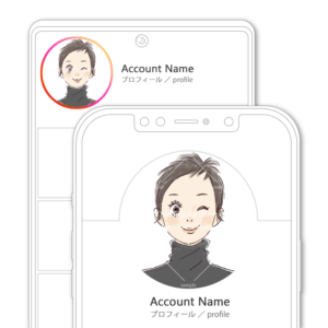 SNSアイコン・プロフィール用 大人ショート、タートルネックセーターの女性イラスト