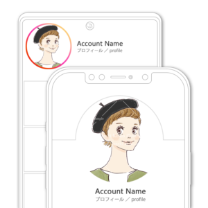 ベレー帽、明るいショートヘアの女性イラスト