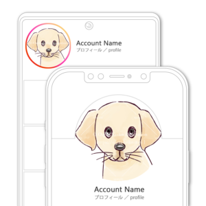 SNSアイコン・プロフィール用ラブラドールの子犬イラスト