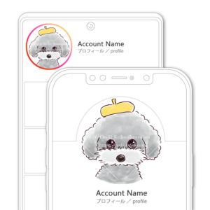 SNSアイコン・プロフィール用黄色い帽子のトイプードルのイラスト