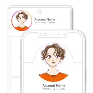 遊び心のある大人ショートパーマの女性イラスト