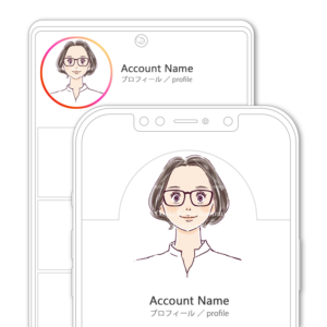 大人なボブヘアの知的な女性のイラスト