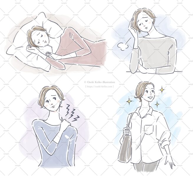 更年期障害イラスト