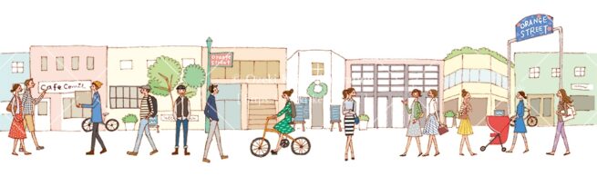 百貨店様 街の風景イラスト